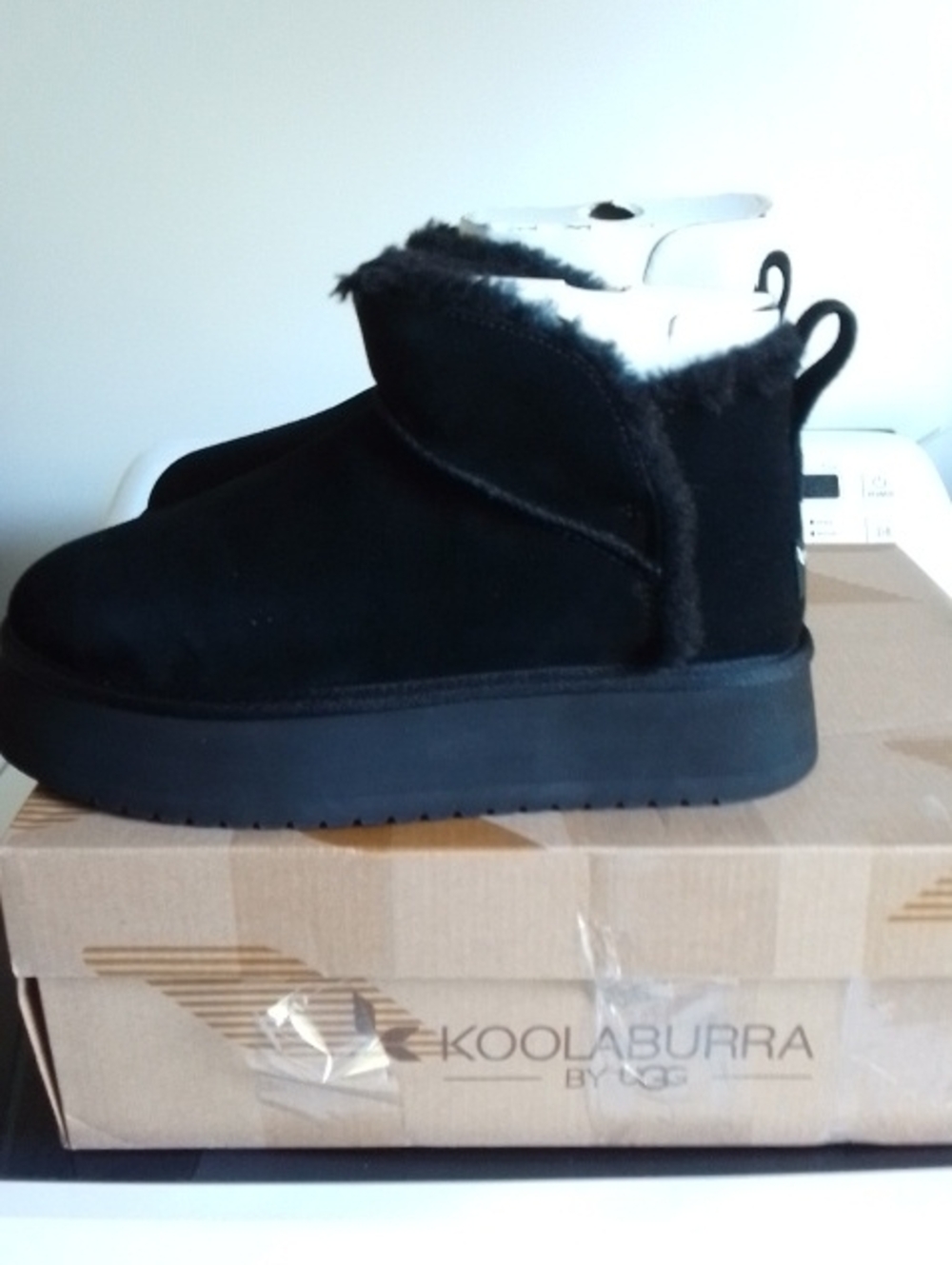 Koolaburra Black Mini Platform Ankle Boot - Picture 3 of 5